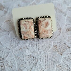 Crazy Lace Stud Earrings Stamped 925